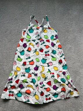 Hanna Andersson Girls White Fruit Print Sundress